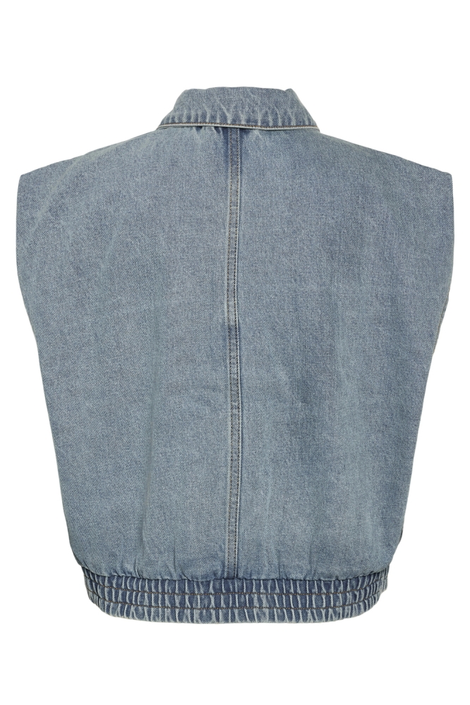 NMELSIE S/L BOMBER DENIM VEST VI583 27034307 LIGHT BLUE DENIM